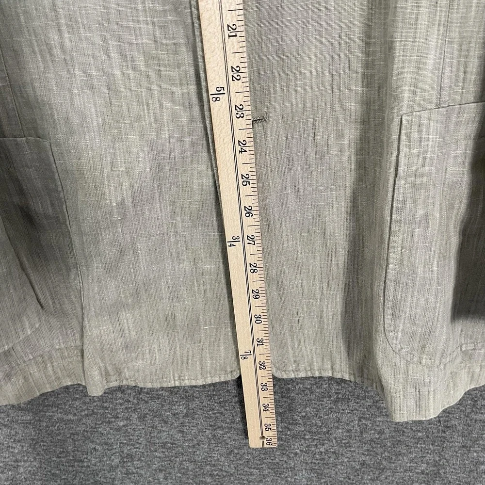 Tommy Bahama Island Soft Jacket Mens XL Beige Cotton Linen Overcoat Button Front